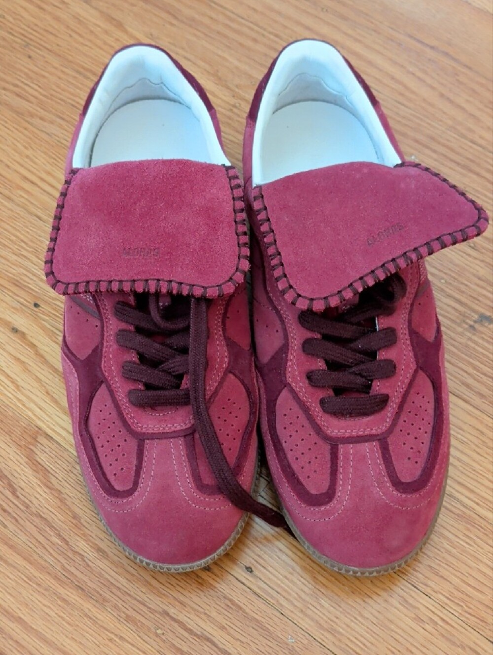 ALOHAS Burgundy Suede Unisex Sneakers Size 8 Men/ Size 10 Women - Picture 3 of 9